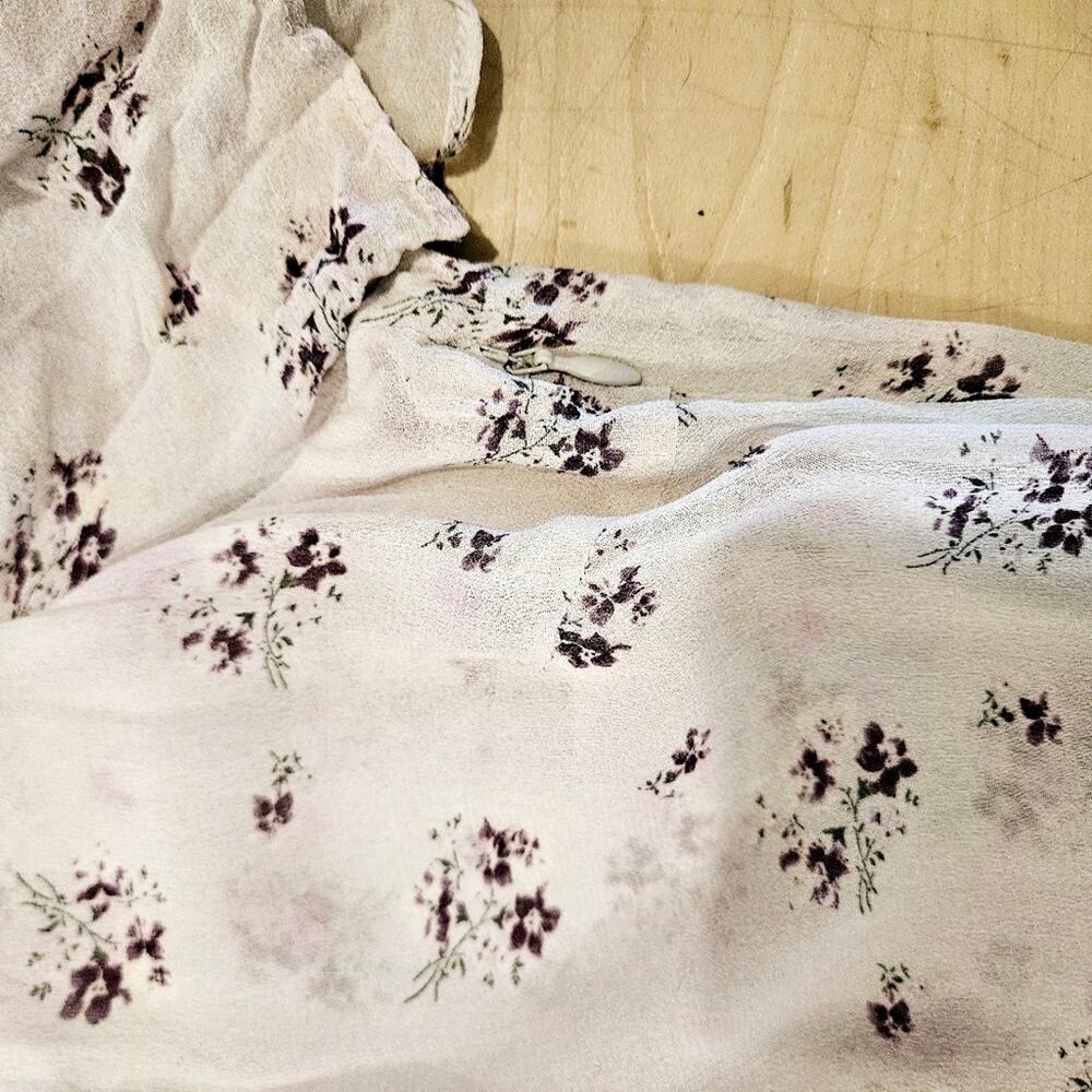 LoveShackFancy Silk Floral Short Sleeve Mini Dress - Picture 6 of 8
